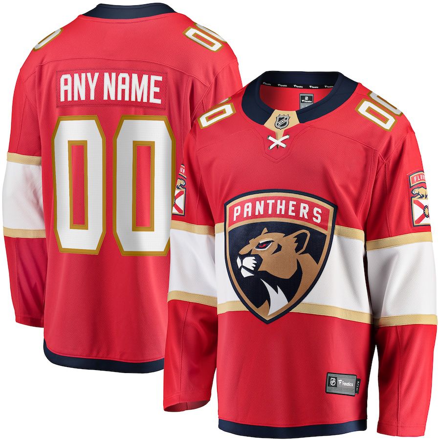 Men Florida Panthers Fanatics Branded Red Home Breakaway Custom NHL Jersey->florida panthers->NHL Jersey